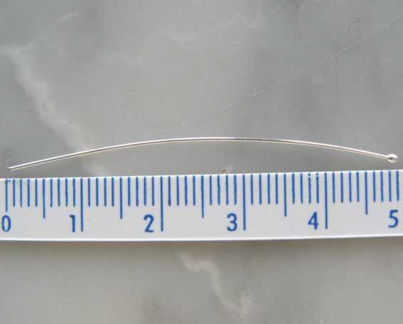 Alfinete prata 950 fio 0.70 mm - 5 cm (unidade) (AG-01)